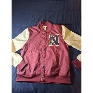 Nike Varsity‎ Letter Nylon Retro Snap Jacket VINTAGE Red Womens Medium